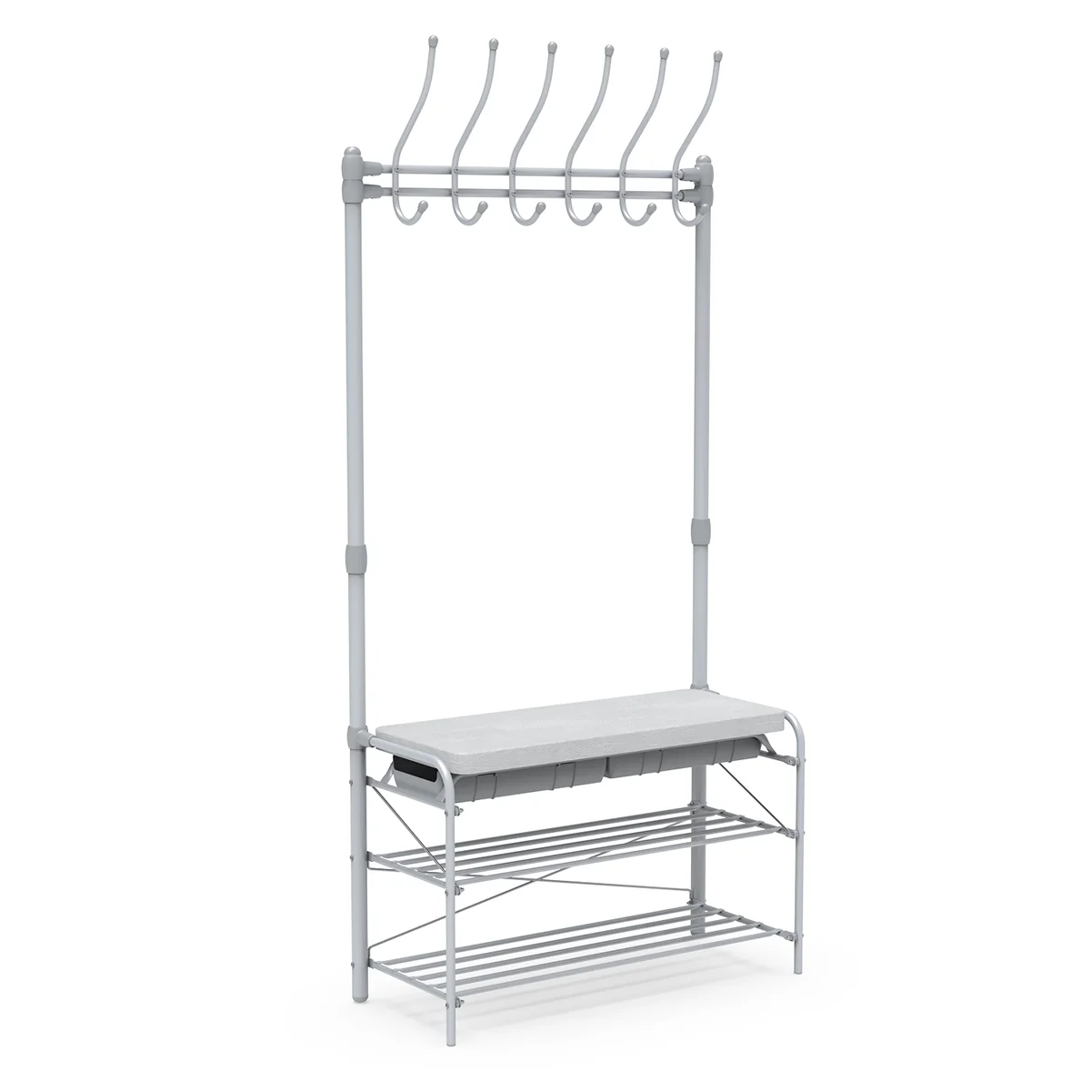 НИКА Вешалка напольная в прихожую ВПШ2/МС-К светло-серый/матовый серый
