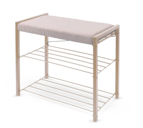 НИКА Этажерка с мягким сиденьем ЭКТ3-60Б/СР светло-серый/бежевый металлик
