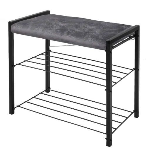 НИКА Этажерка с мягким сиденьем ЭКТ3-60В/ГР графит/матовый черный