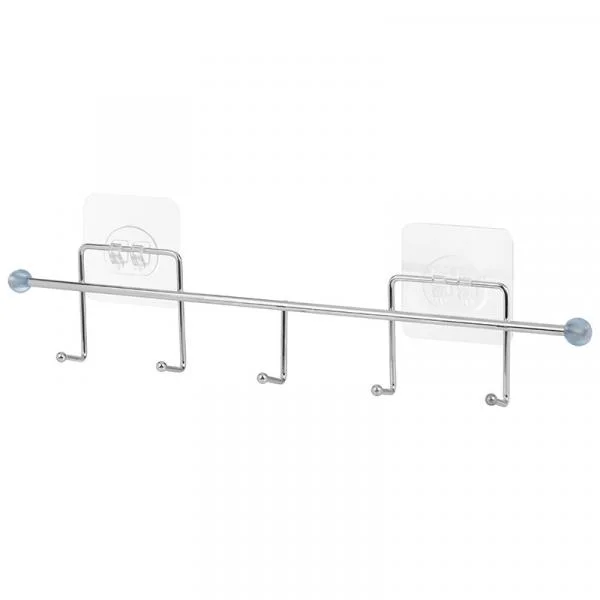 Mallony Вешалка с 5 крючками BASIC (крепление: самоклеящаяся основа), хром 110760-SK