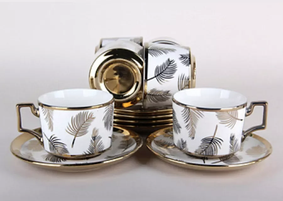 КОРАЛЛ Набор чайный 12 пр. Перья 250 мл. 6347