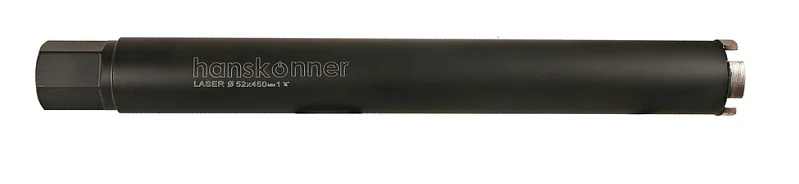 Hanskonner Коронка алмазная LASER по железобетону 52 мм, 1 1/4" , L=450мм, H1055-11-52