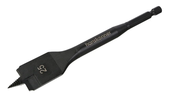 Hanskonner Сверло перовое по дереву 25мм, высококачеств. сталь, шестигр. хвостовик, H1055-07-25