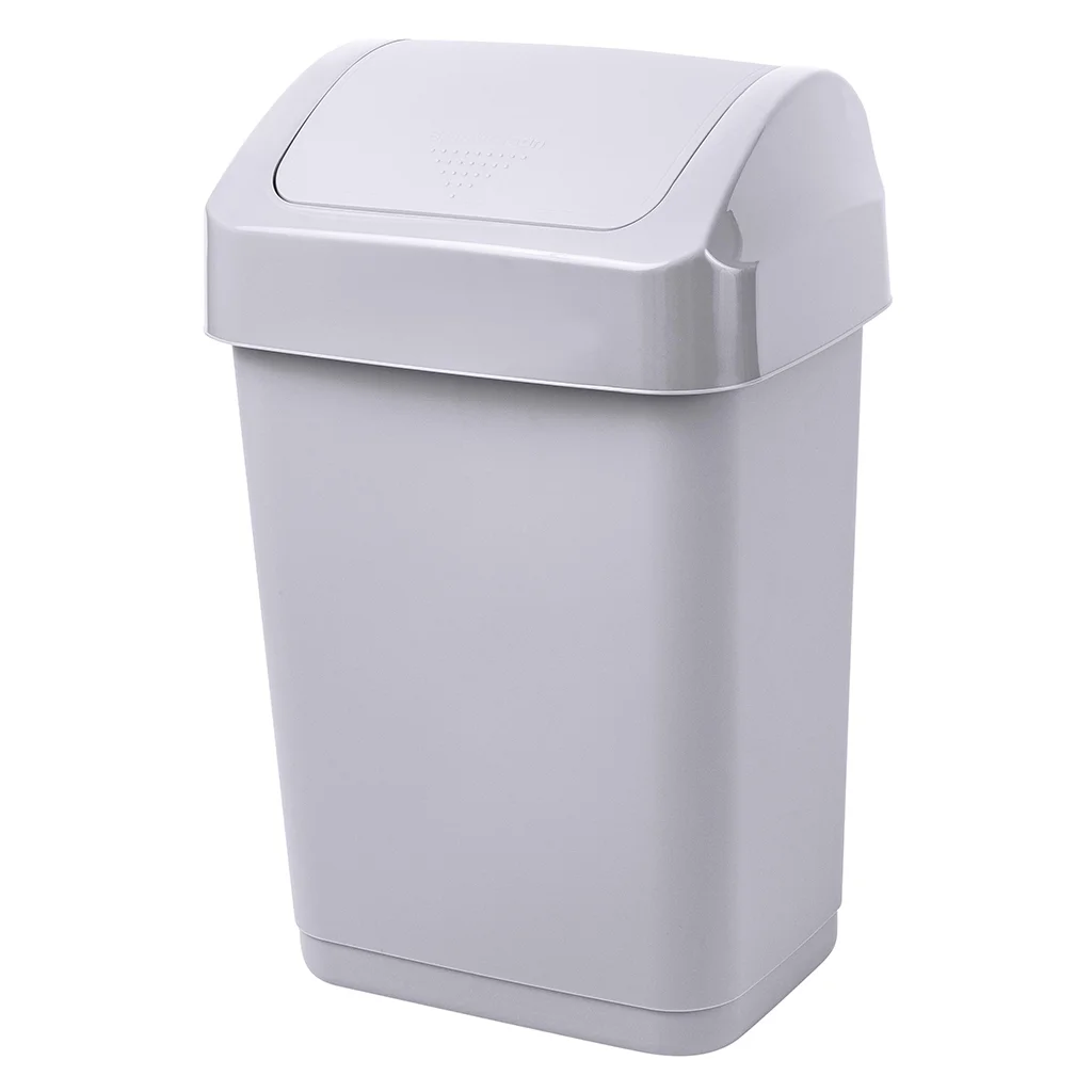 DELTA Контейнер для мусора Step 25 л с крышкой-маятником SC480411025 серый