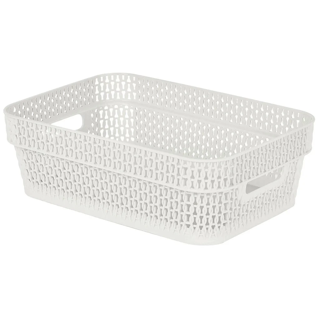 Delta Корзина для хранения Keeplex Ajur с ручками 3 л, 27,1×18,3×8,7 см KL411010048 белое облако