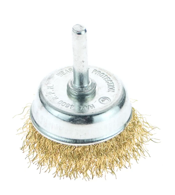 Sturm Корщетка-насадка для дрели чашеобразная мягк.50мм,хвост 6мм,латун.волн.проволок. 5240901