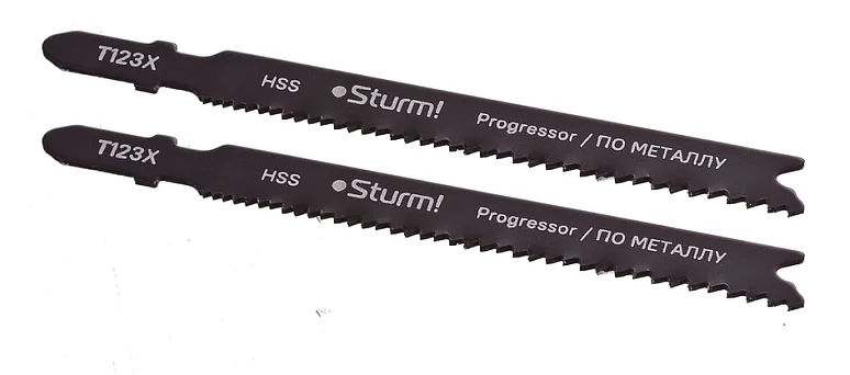Sturm Пилки для лобзика T123X 2шт, унив.прям.рез,ПРОГРЕССОР,2-40мм,мяг.мет,полимеры 5250615