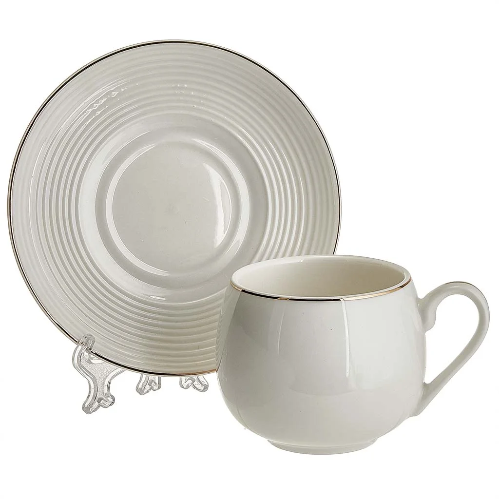 BEATRIX Набор чайный 4 предмета: 2 чашки (240 мл) + 2 блюдца Ф5-046Р/2 "Lotus" в подарочной коробке