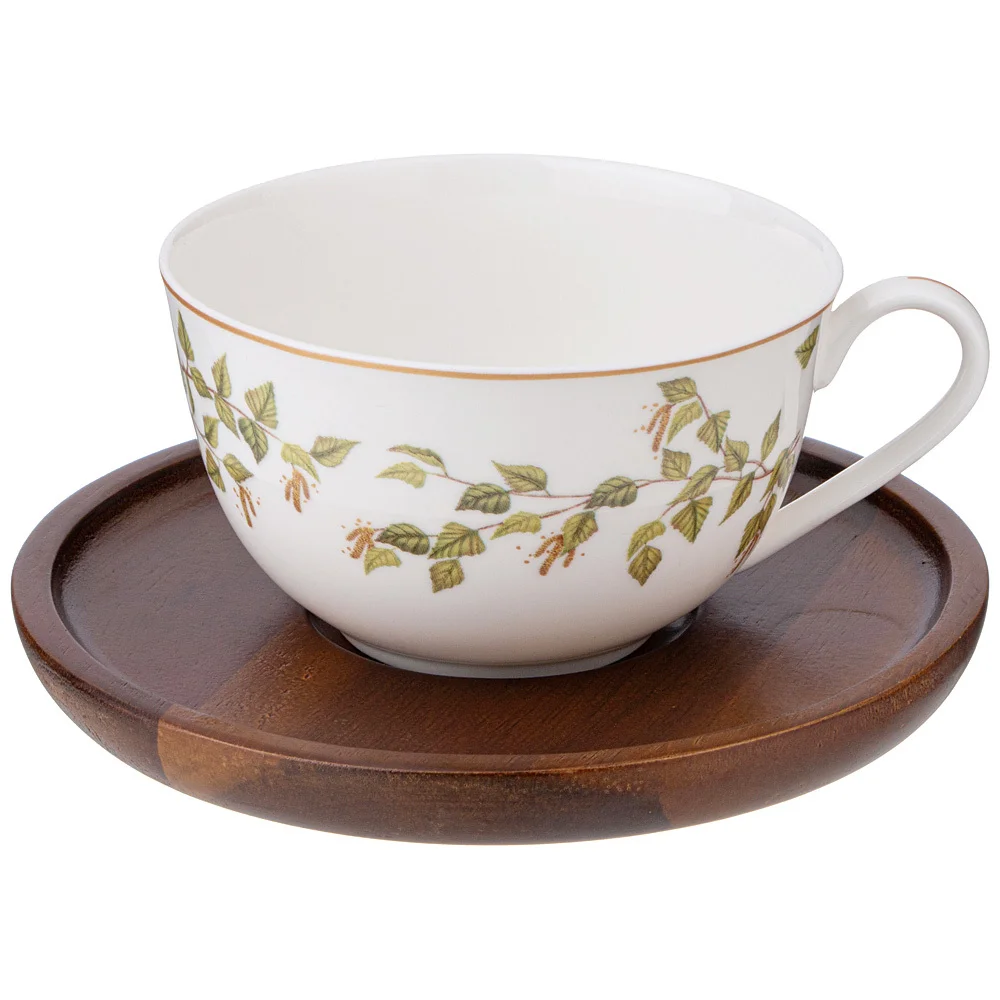 Lefard Чайная пара БЕРЕЗКИ 300 мл, дерев. блюдце 85-2018