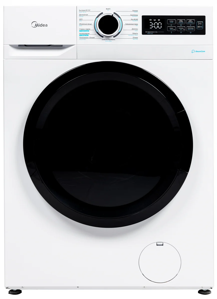 Midea Стиральная машина MF01814BS47/W кл.:A фронт. макс.:8кг белый