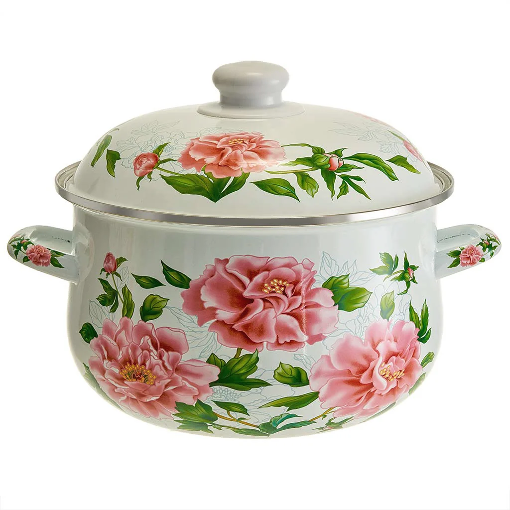 METALLONI Кастрюля 5,0 л, EM-1512 "Пионы"