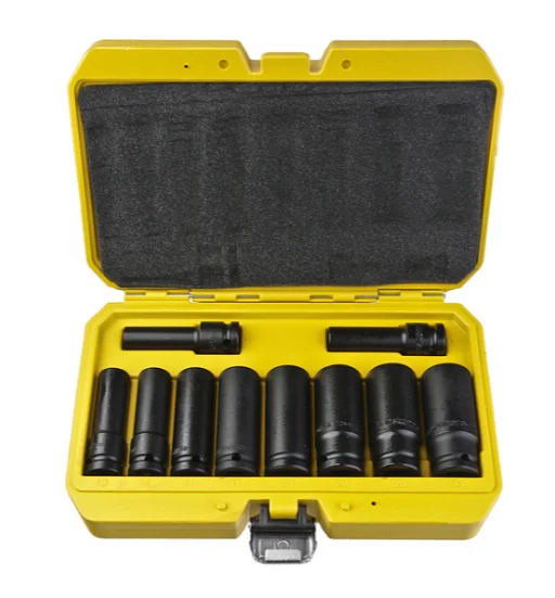 Hanskonner Набор ударных головок CrMo 10 шт 10-24 мм, посадка 1/2", длинные HK1045-18-1/2L