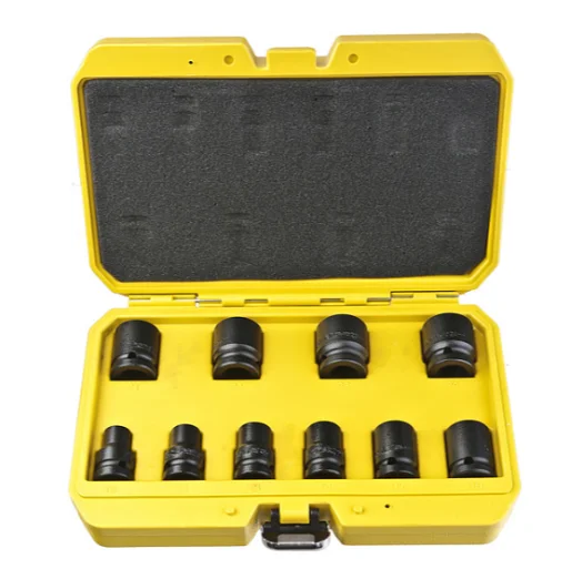 Hanskonner Набор ударных головок CrMo 10 шт 10-24 мм, посадка 1/2", короткие, HK1045-18-1/2S