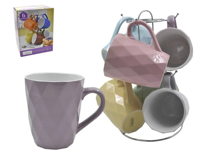 Lavenir Набор кружек на м/подст. (4пр.) "Нежный ромбик" 360 мл, 20159