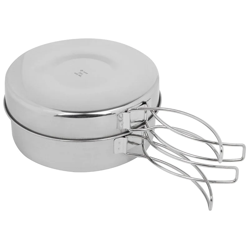 Mallony Кастрюля большая из нерж. стали Camp-S11, об: 880 мл, с крышкой-сковородой, об: 445 м 991021-SK