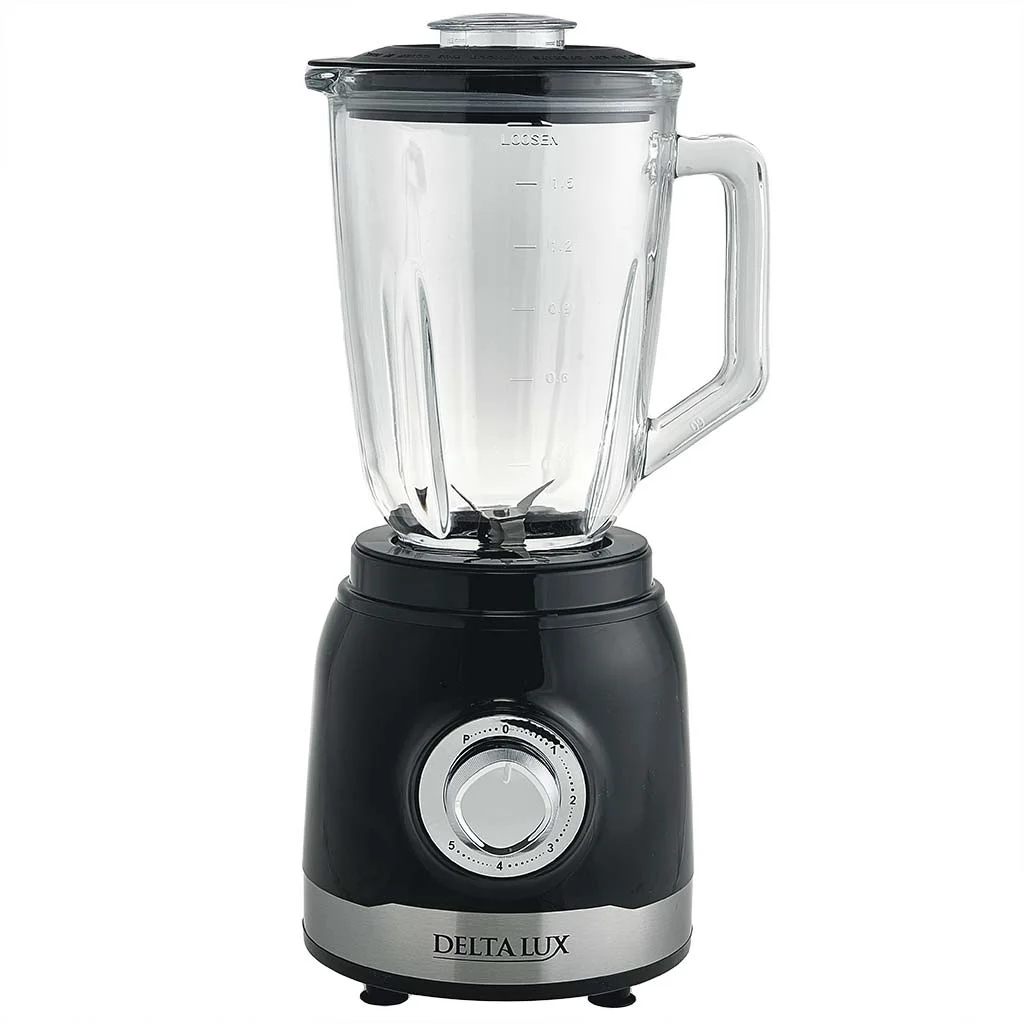 DELTA Блендер стационарный 1300 Вт, 1,5 л стеклянная чаша DE-7301 черный