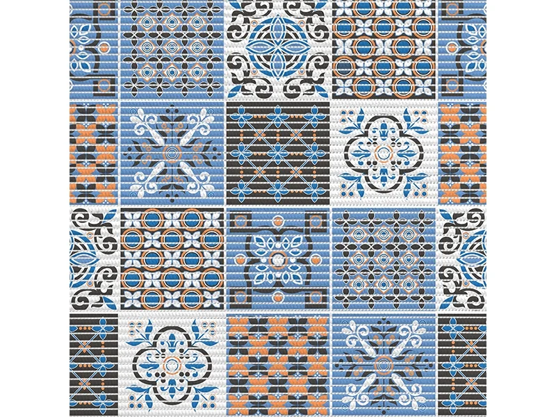 VILINA Коврик для ванной комнаты "ПРЕОБРАЖЕНИЕ" 0,80х15 м 7093-225PT-orange-blue