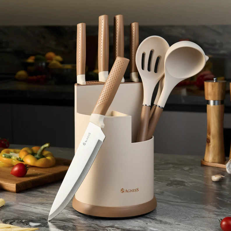 Lefard Набор Agness Из 9Пр: 5 Ножей, Половник, Лопатка И Шумовка, Подставка. 671-204