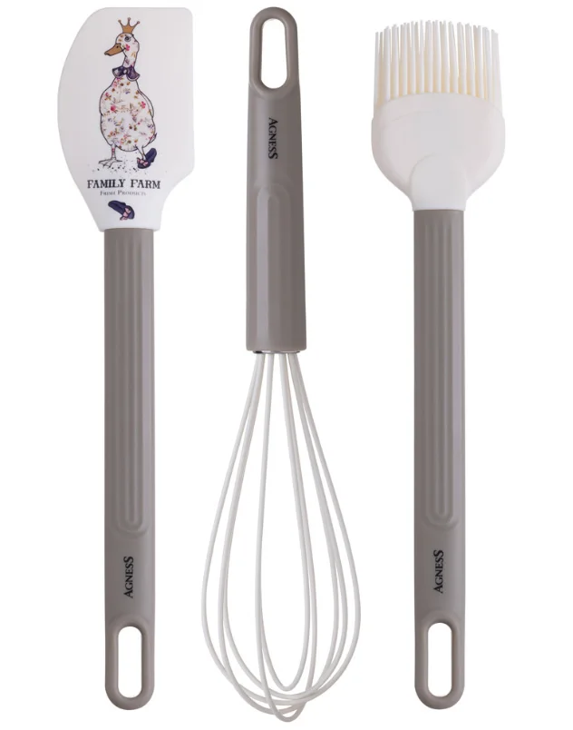 Lefard Набор: Венчик, Лопатка, Кисточка Agness, 3 Предмета, Серия Family Farm 671-032