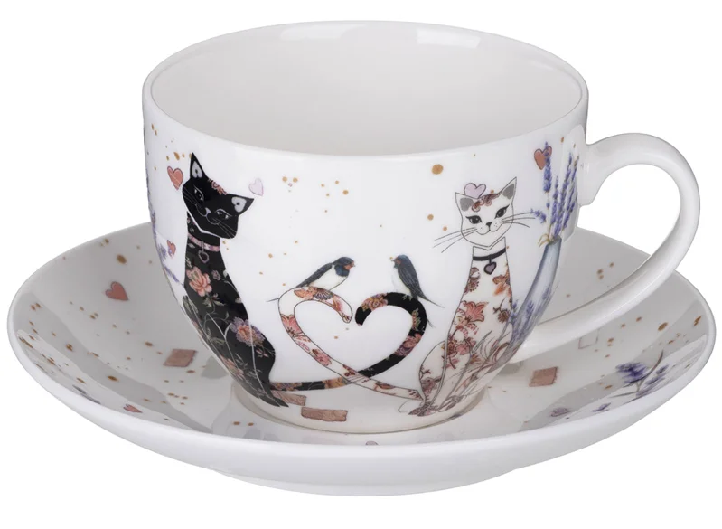 Lefard Чайная Пара Лавандовые Коты 275 Мл 425-171