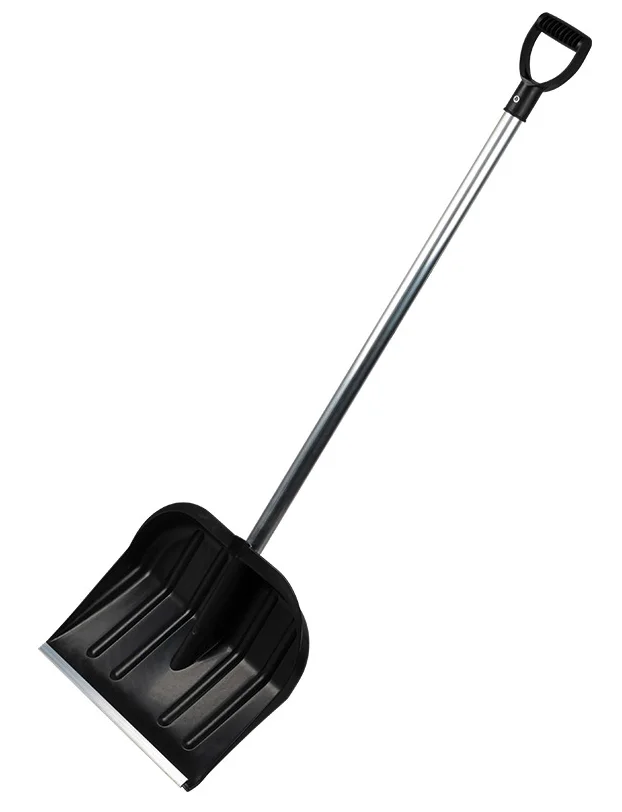 Mallony Лопата снег. пласт.410х360 (в сборе с мет. пл., с ал.чер. и V-пласт.ручкой), Снежок№2 109141-SK