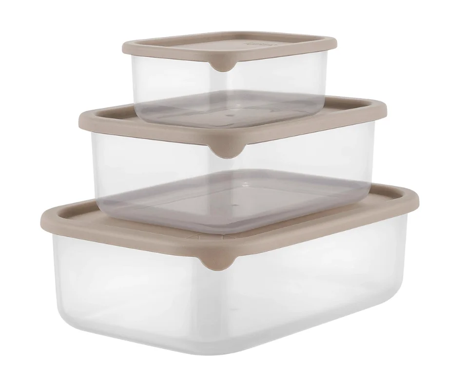 DELTA Набор контейнеров для продуктов Sugar&Spice Vanilla (0,18 л + 0,5 л +1 л) с гибкой крышкой SE168712005 латте