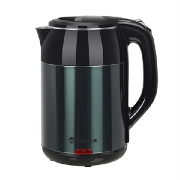 SAKURA Электрический чайник 1,8л черн/серо-голуб металлик SA-2168MBG