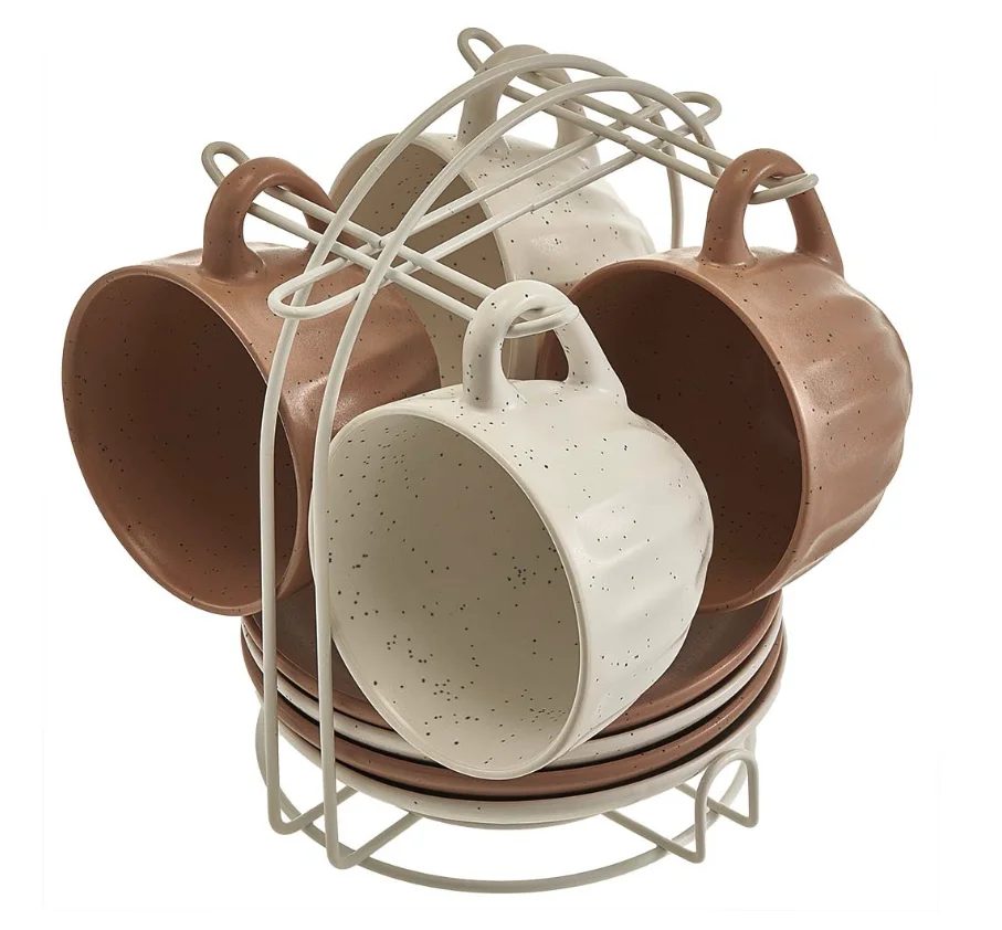 ROSARIO Чайный набор 8 предметов (240 мл) Ф11-060К/8 Latte на металлической подставке