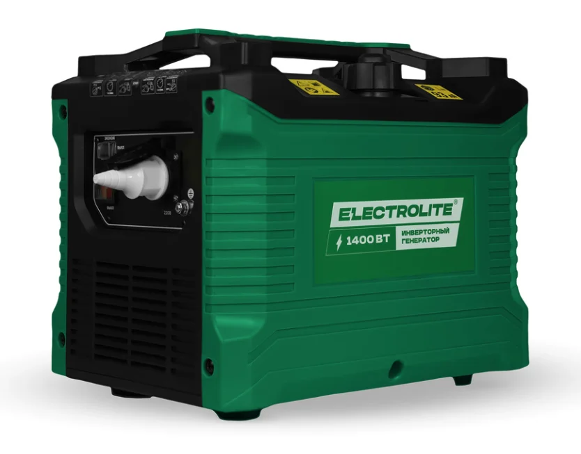 ELECTROLITE Генератор бенз. инверторный TI 1400 (220В, 4-х такт, 2л.с, 1 цилиндр, 1200-1400Вт, 0,8л/ч, бак 4.5л, вес- 14 кг.)