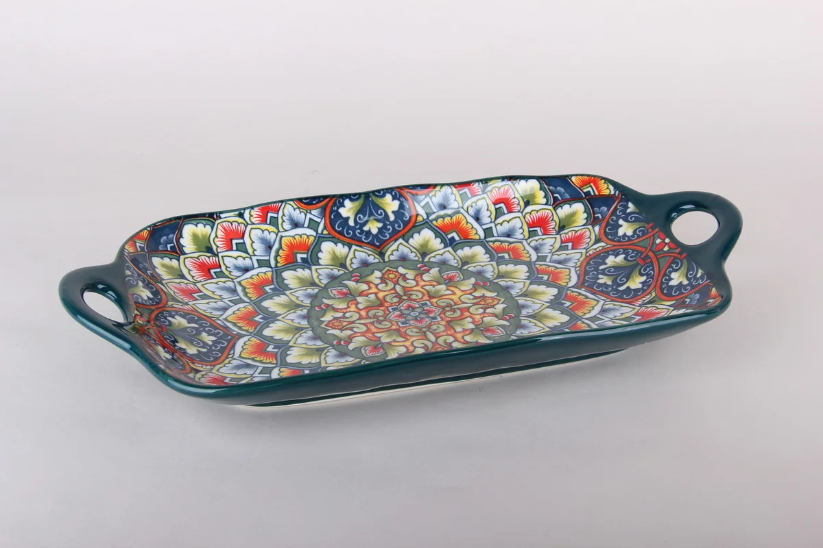 КОРАЛЛ Блюдо сервировочное 32х16см Азулежу 9055