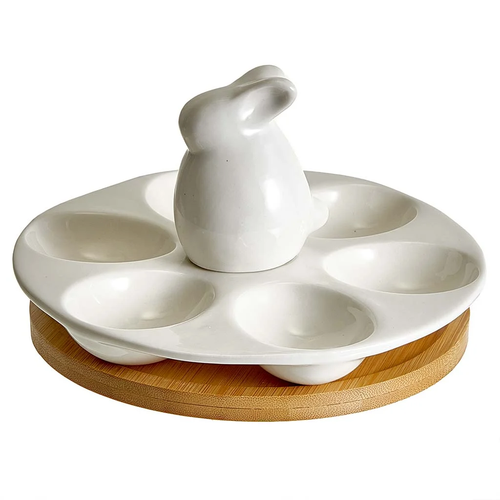 ALPENKOK Блюдо для яиц 18 см на бамбуковой подставке AK5-0029