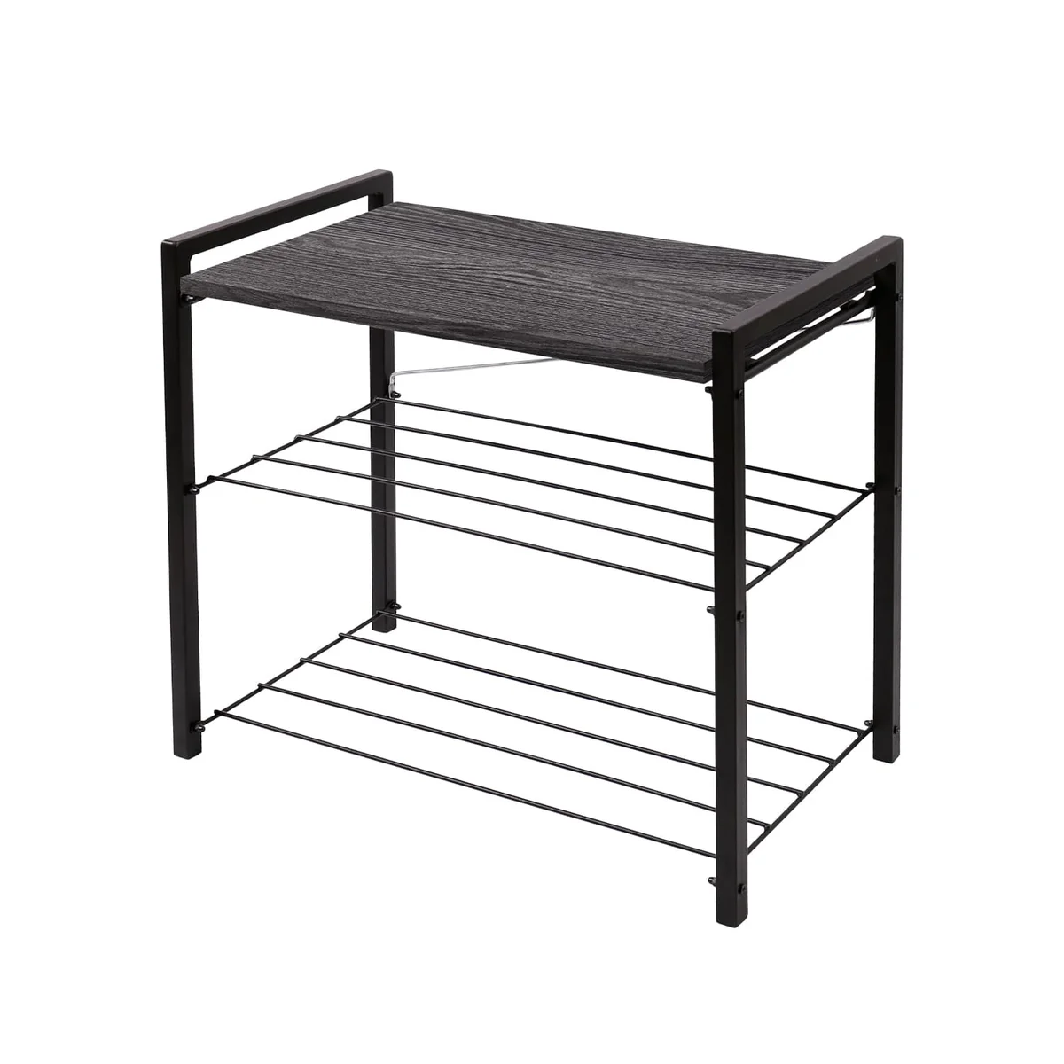 НИКА Этажерка с сиденьем ЭКТ3-60Л/ЯЧ ясень черный/матовый черный