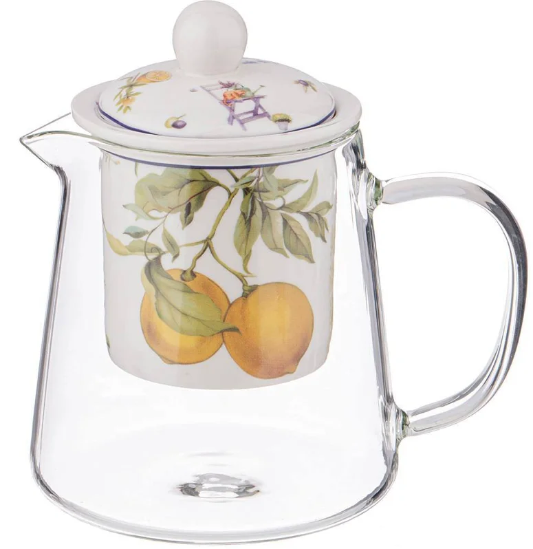 Lefard Чайник Стеклянный С Ситом Прованс Лимоны 400 Мл 104-840