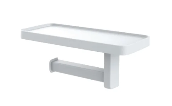 ПОЛИМЕРБЫТ Держатель для туалетной бумаги с полочкой белый 06202