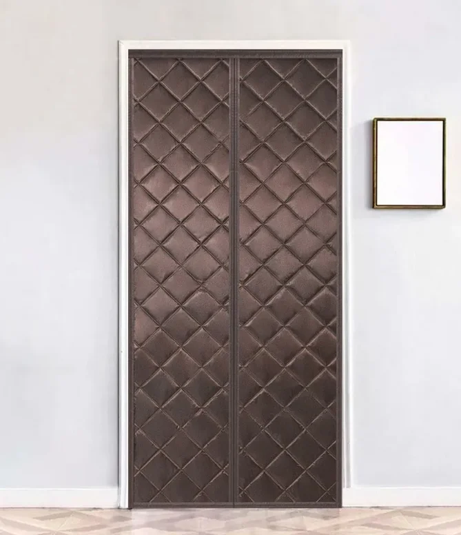 Ramozi Теплая штора на дверь 100*210 см коричневая RA-8802