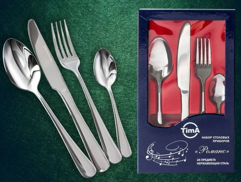 TimA Набор столовых приборов 24 предмета Романс TD-1010/SS