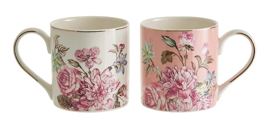 BEATRIX Набор кружек 2 предмета, 400 мл Английская роза МЛ154L/2 в подарочной упаковке