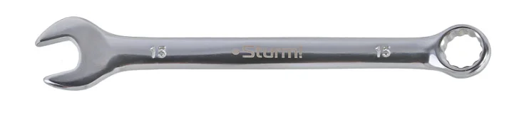 Sturm Ключ комбинированный гаечный 15мм, Cr-V, хромированный, 1045-35-15