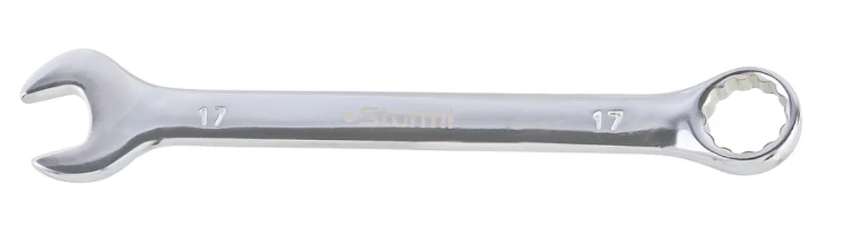 Sturm Ключ комбинированный гаечный 17мм, Cr-V, хромированный, 1045-35-17