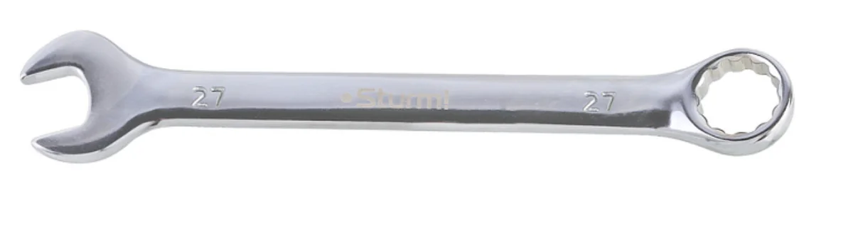 Sturm Ключ комбинированный гаечный 27мм, Cr-V, хромированный, 1045-35-27
