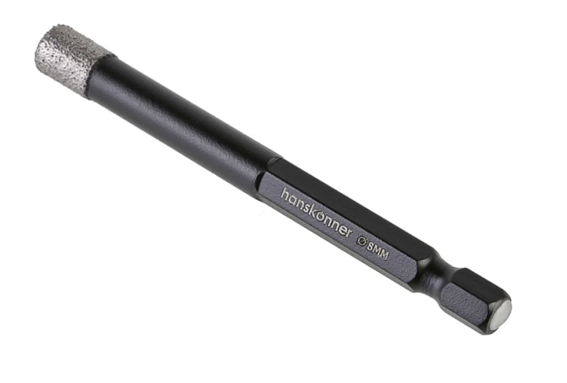 Hanskonner Коронка алмазная для дрели, TilePro, 8 мм, вакуумн. спекание алмазов, H1055-12-08