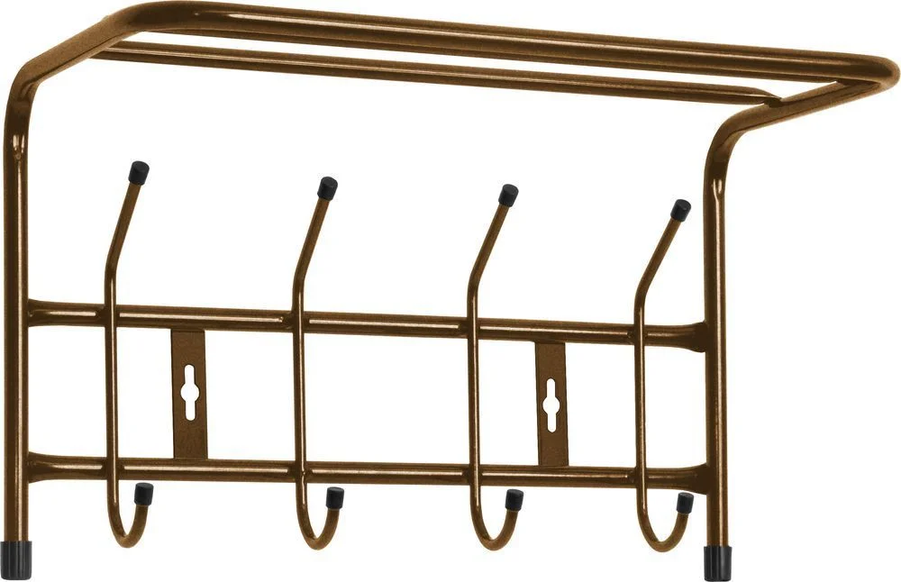 НИКА Вешалка с полкой настенная металлическая ВП4 медный антик