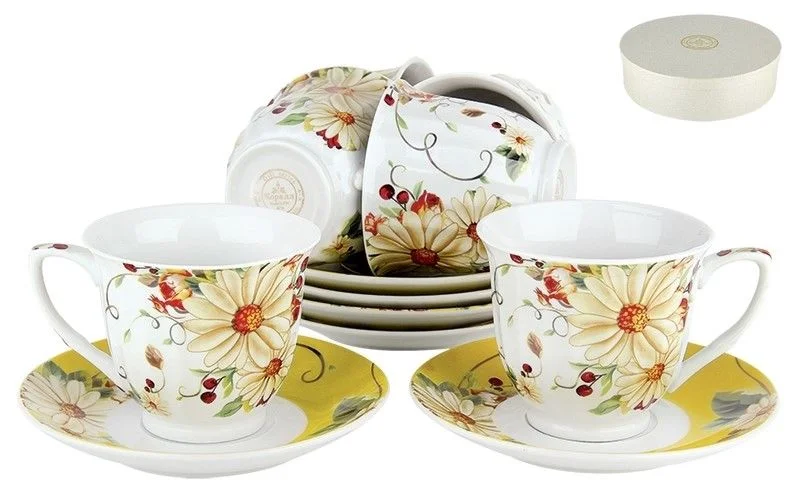 КОРАЛЛ Набор чайный 12 пр. Ромашка VR0010-12G