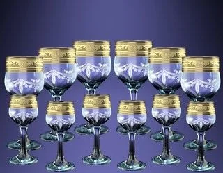 ГУСЬ ХРУСТАЛЬНЫЙ Универсальный набор 12пр. Русский узор (GE09-163/164)