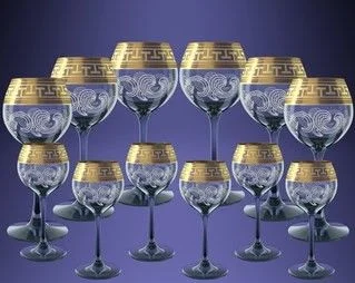 ГУСЬ ХРУСТАЛЬНЫЙ Универсальный набор 12пр. Греческий узор (GE03-1689/1801)