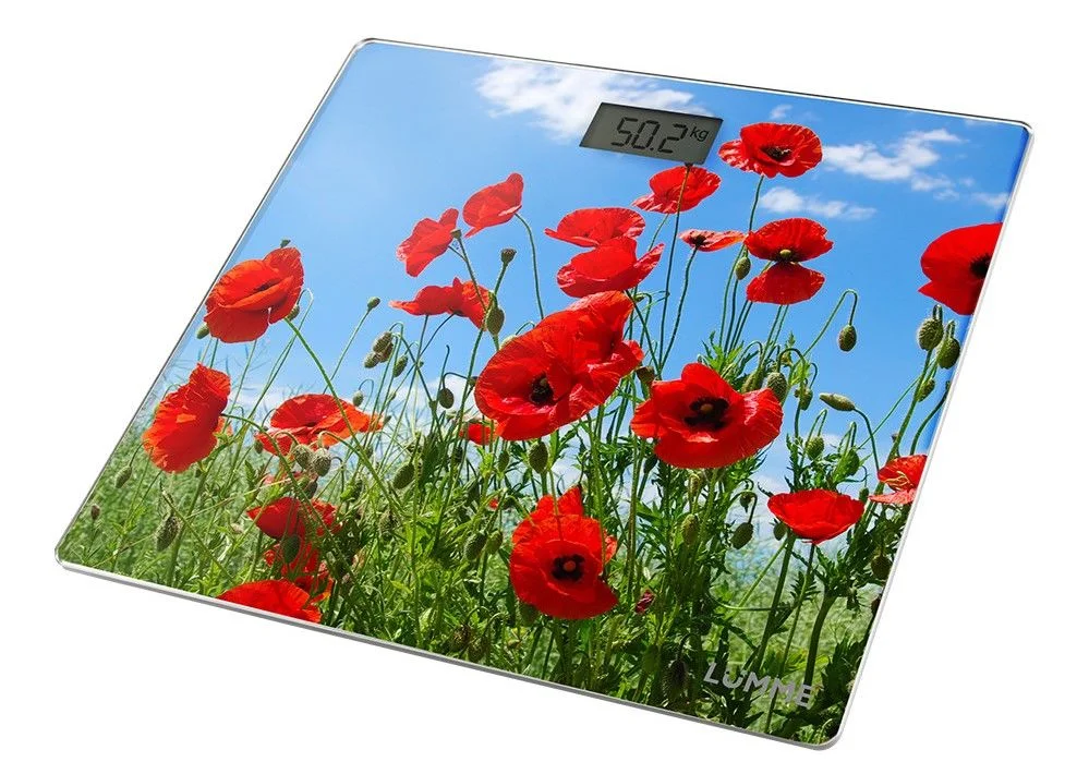 LUMME Весы напольные электронные LU 1328 красные маки