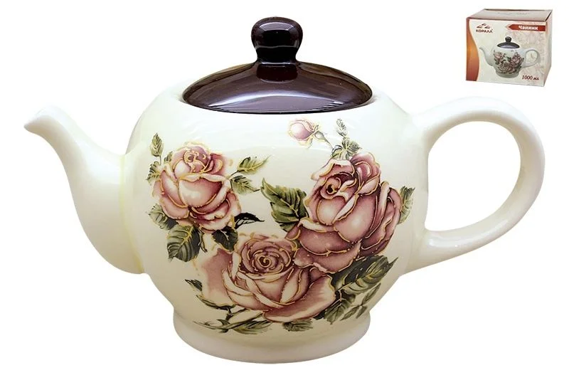 КОРАЛЛ Чайник заварочный 1000 мл Королевская роза HC7D24R-C34