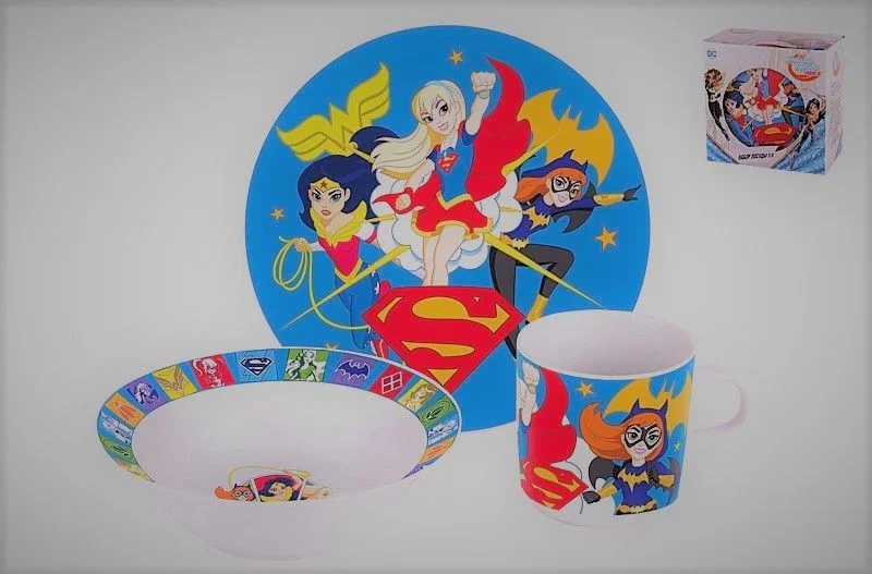 КОРАЛЛ Набор посуды д/завтрака 3 пр.Девочки супер-герои TSET3SHG