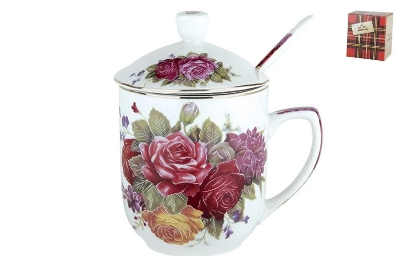 КОРАЛЛ Кружка для заваривания 300мл. Букет роз FY12115