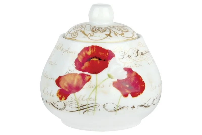 КОРАЛЛ Сахарница 400мл Маки YQ1619/400